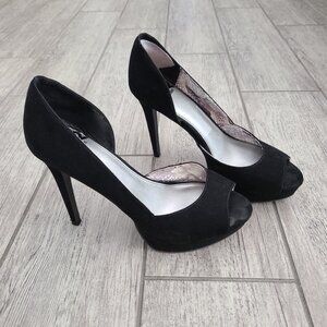 Fergalicious Radical Women's Black Peep-Toe Stiletto Heels Size 8.5W